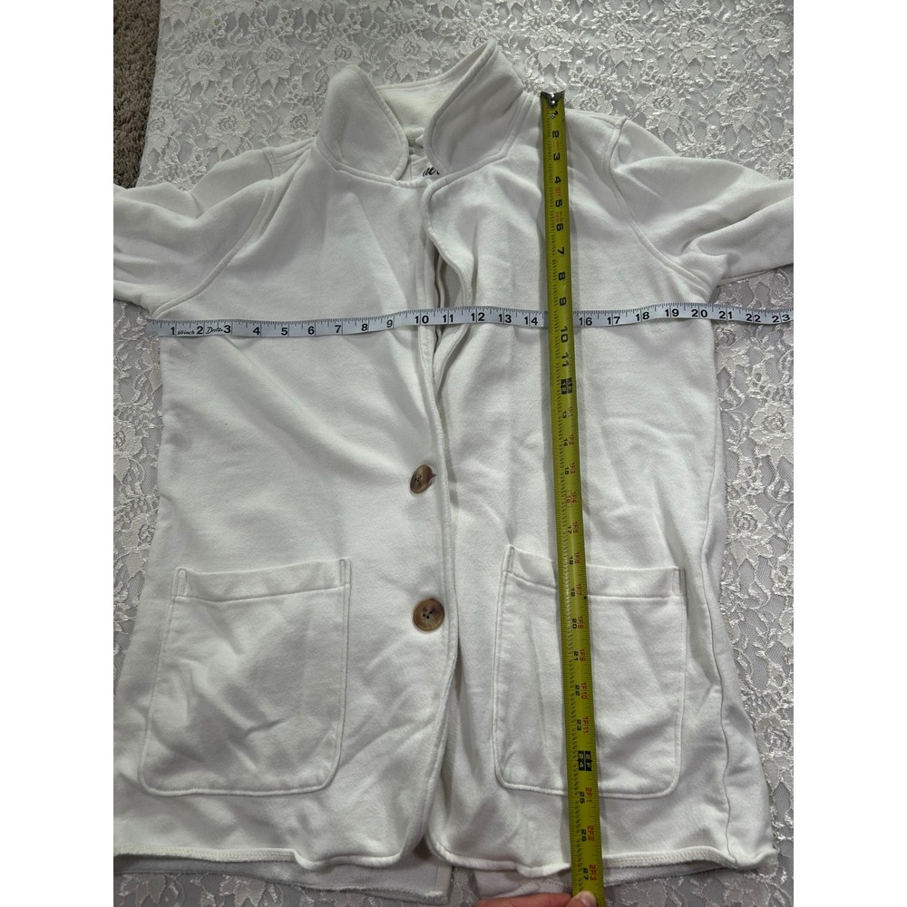 Aerie White Unstructured Blazer Jacket M Sweater Costal Minimalist Boho Preppy - Picture 10 of 10